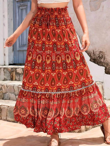 Women's Maxi Skirt – Bohemian Style – Lightweight Breathable Fabric – Flowy and Comfortable