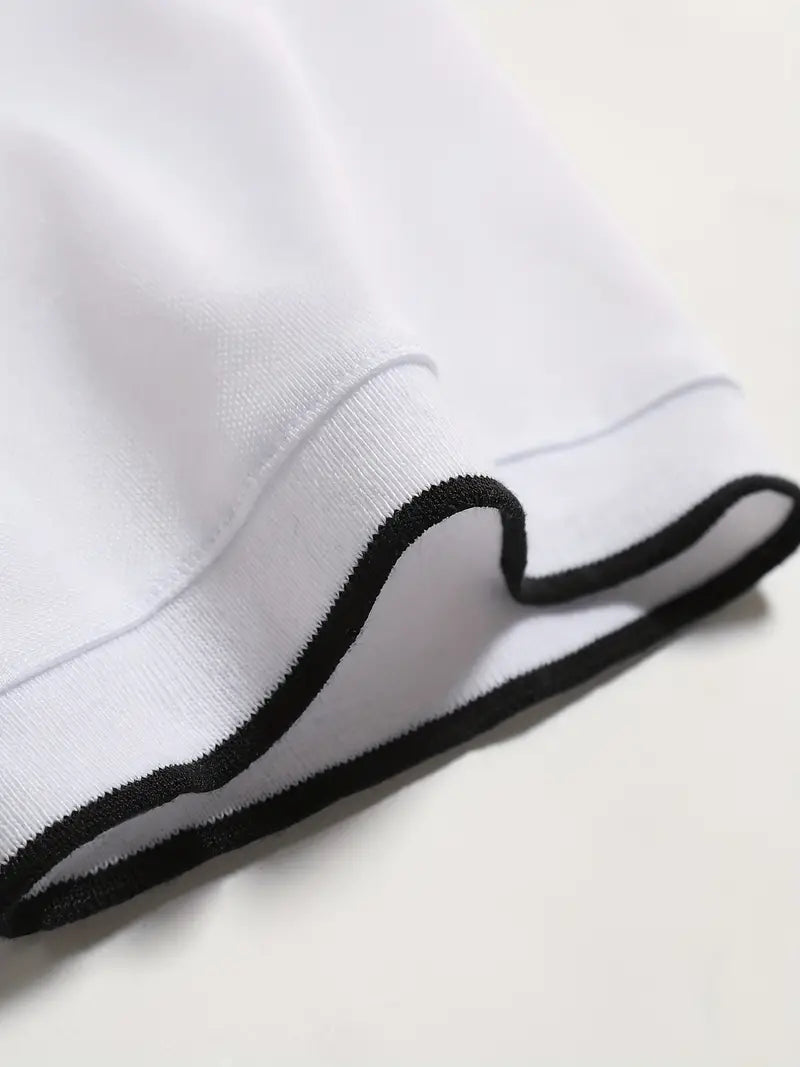 Men's Polo Shirt - Tailored Fit - Classic Collar - Vertical Stripes