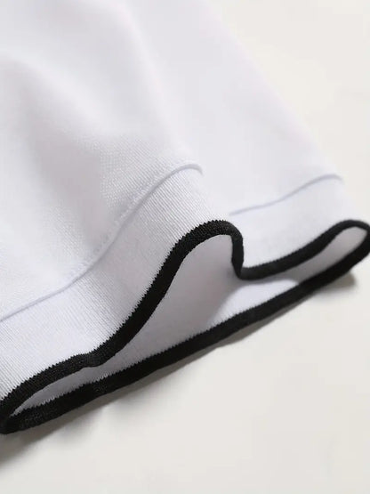 Men's Polo Shirt - Tailored Fit - Classic Collar - Vertical Stripes