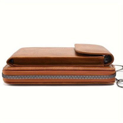 Amelia Compact Crossbody Wallet Bag | Flap Closure Adjustable Strap Bag
