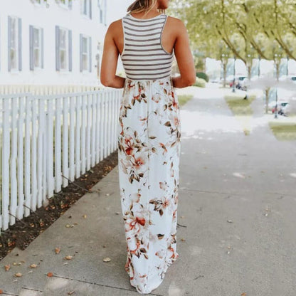 Marianna - Classic Sleeveless Maxi Dress with High Elastic Waist