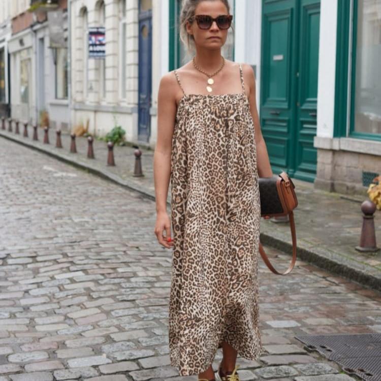 Madeleine - Fierce Leopard Print Midi Dress