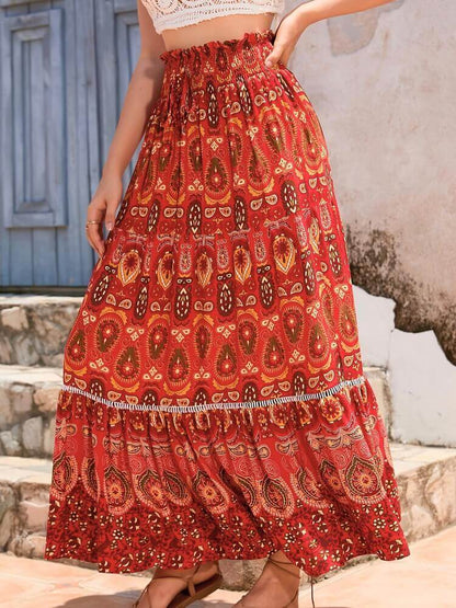 Women's Maxi Skirt – Bohemian Style – Lightweight Breathable Fabric – Flowy and Comfortable