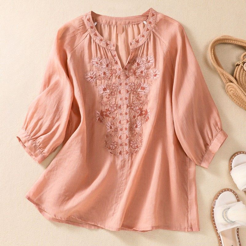 Relaxed Fit Embroidered Blouse for Women – Stylish & Comfortable Design