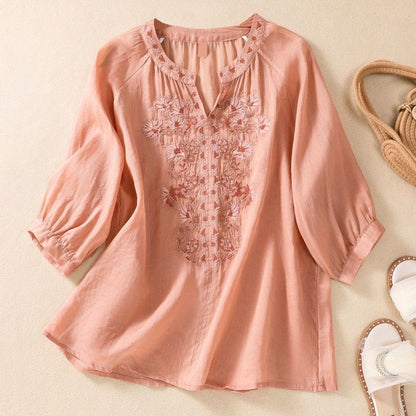 Relaxed Fit Embroidered Blouse for Women – Stylish & Comfortable Design