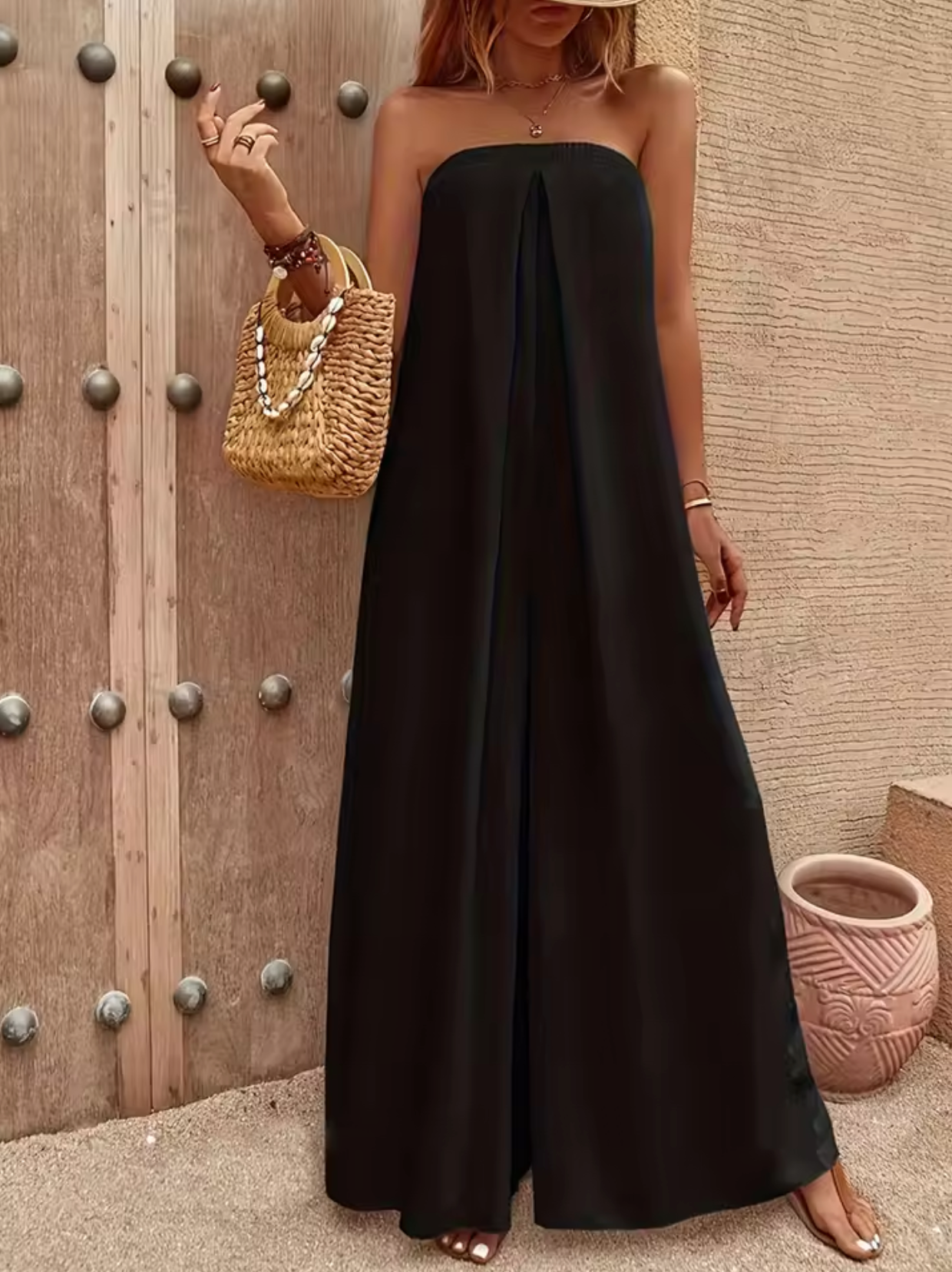 Women's Maxi Dress - Strapless - Loose Fit - Light and Breathable