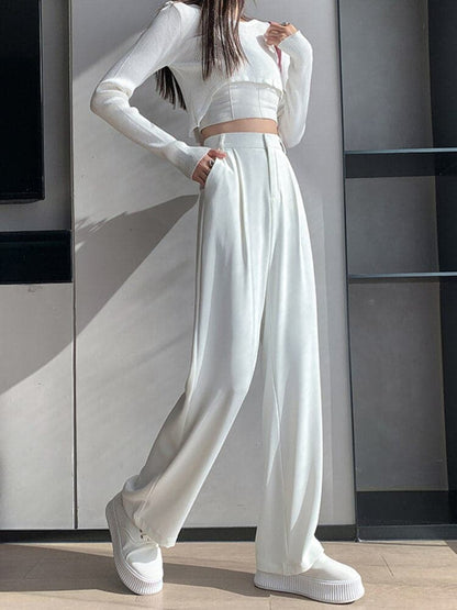 Women's Pants - High Waist Wide Leg - Elegant Fit - Comfortable Lightweight Design