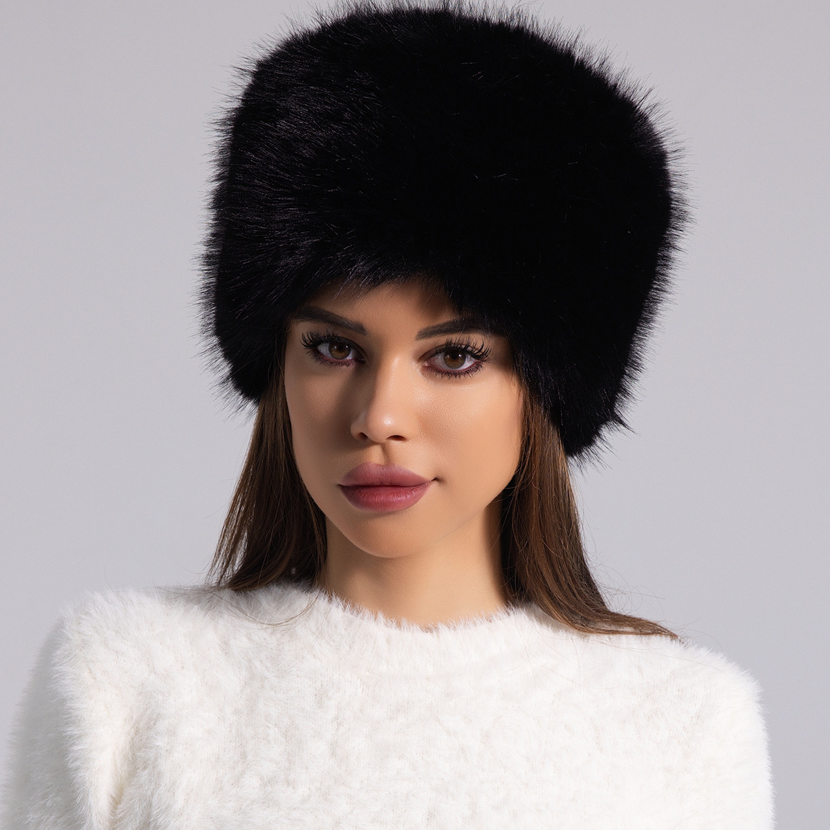 Isla Fitted Faux Fur Hat | Solid Full Crown Faux Fur Hat