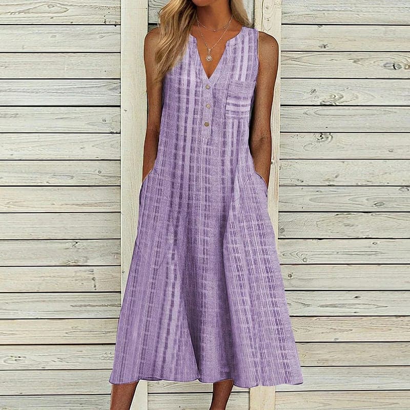 Morgane - Elegant maxi dress with side pockets