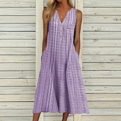 Morgane - Elegant maxi dress with side pockets