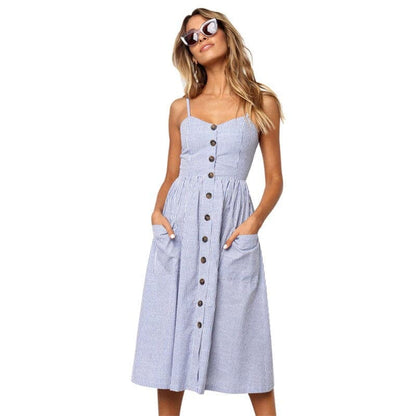 Luna - Elegant full dress with spaghetti straps