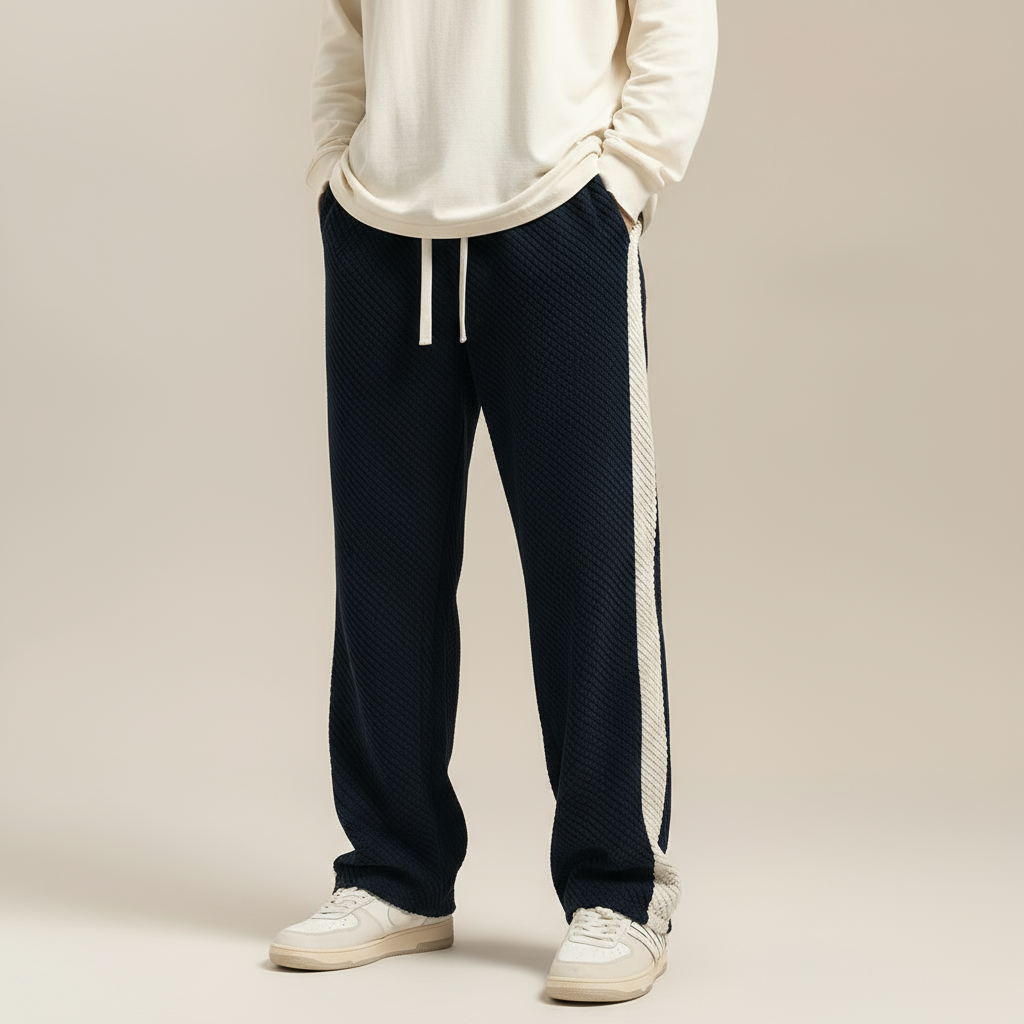 Lucas Relaxed Fit Sweatpants | Drawstring Waist Side Stripe Sweatpants