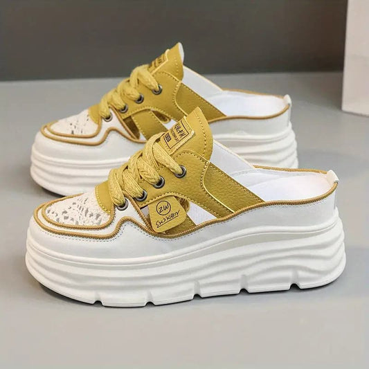 Women's Slip-on Sneakers – Comfortable Mule Shoes – Thicker Sole – Sporty and Casual