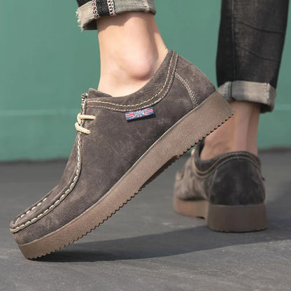 Men's Shoes - Suede Look - Comfortable Rubber Sole - Casual Lace-up Shoes
