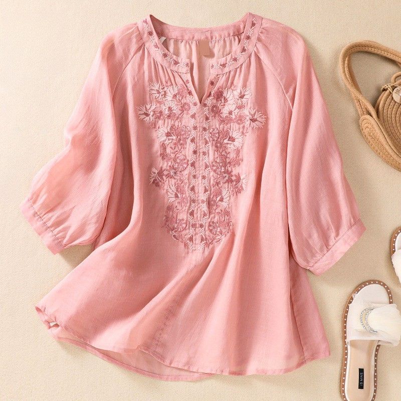 Relaxed Fit Embroidered Blouse for Women – Stylish & Comfortable Design