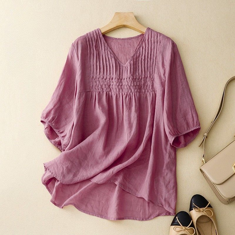 Relaxed Fit Pleated Blouse for Women – Comfortable Casual Style