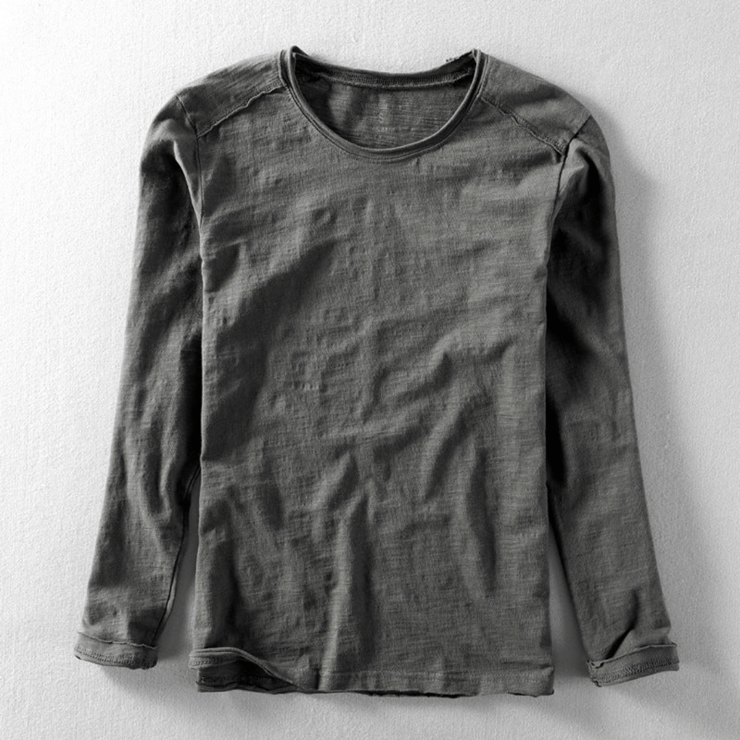 Classic Crew Neck Long Sleeve T-Shirt for Men – Lightweight Everyday Comfort