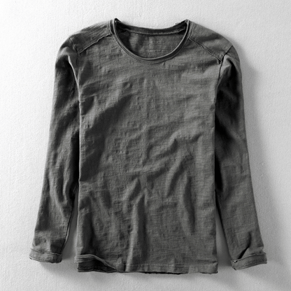 Classic Crew Neck Long Sleeve T-Shirt for Men – Lightweight Everyday Comfort