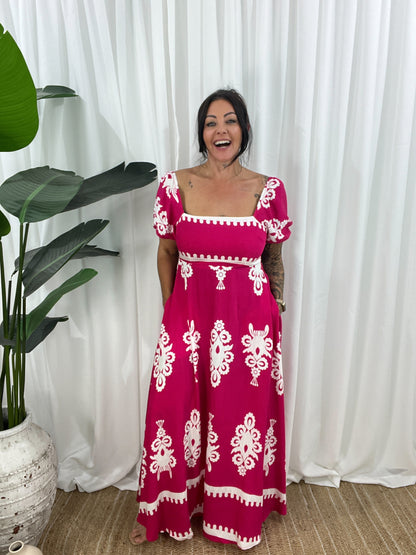 Women's Maxi Dress - Off-Shoulder - Puff Sleeves - Flowy and Elegant Design