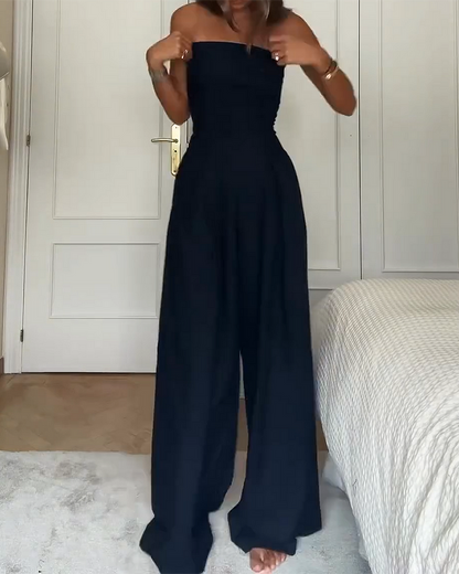 Women's Strapless Jumpsuit - Flowy Fit - Wide Leg - Elegant & Comfortable