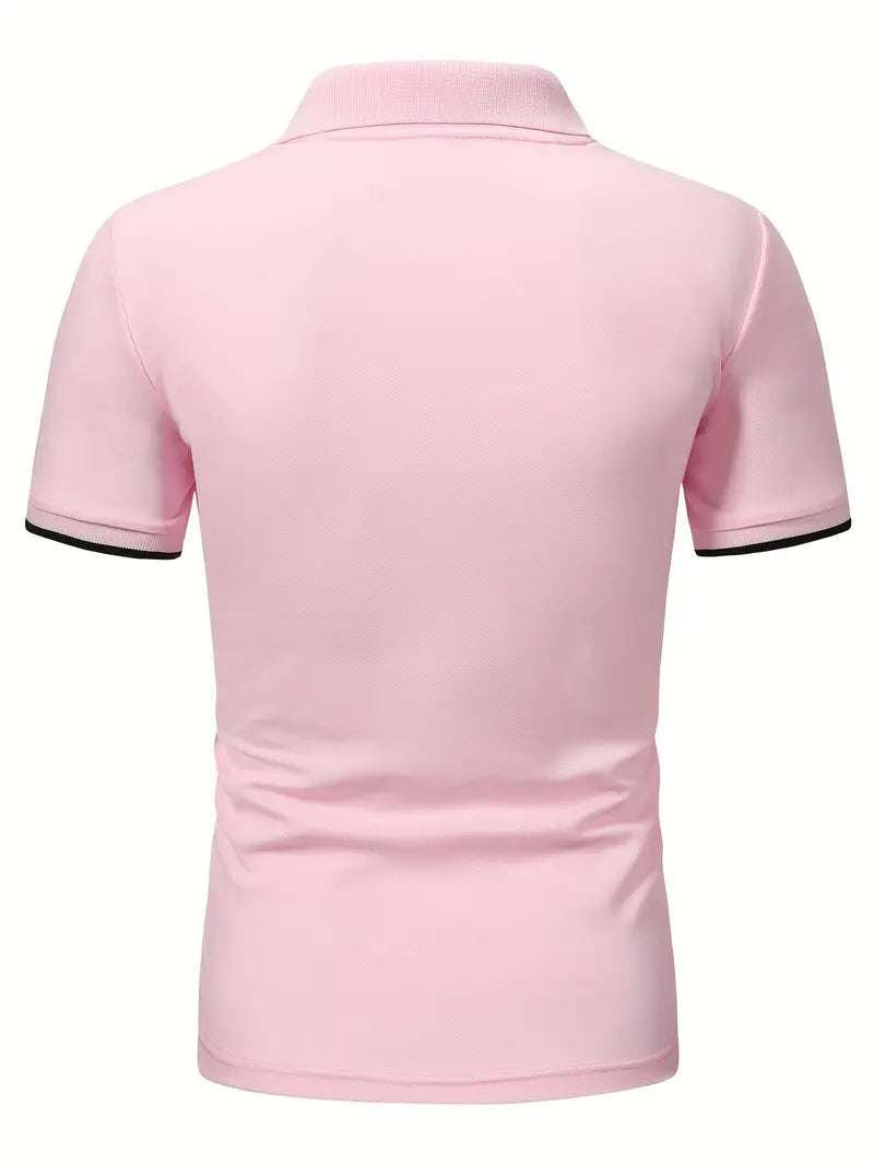 Men's Polo Shirt - Tailored Fit - Classic Collar - Vertical Stripes