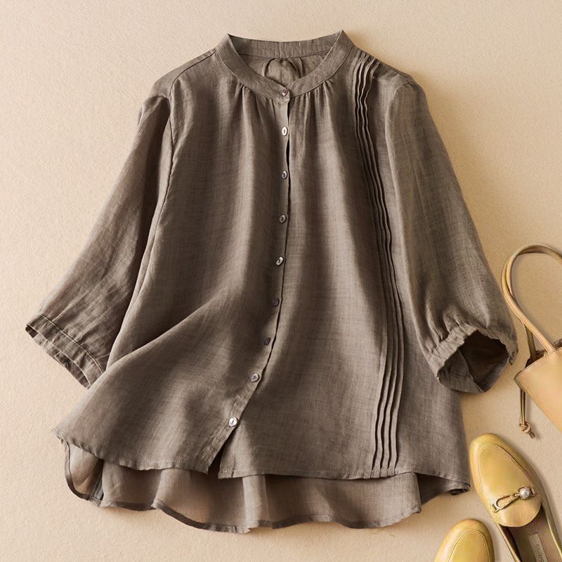 Relaxed Fit Button Front Blouse for Women – Lightweight Everyday Elegance