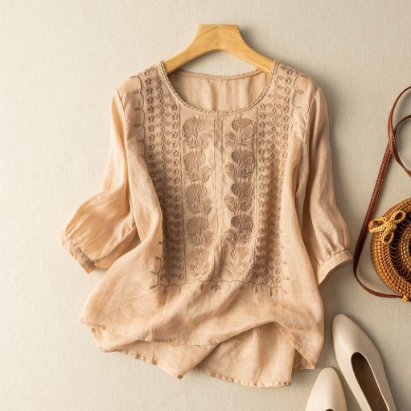 Relaxed Fit Embroidered Blouse for Women – Comfortable Casual Elegance