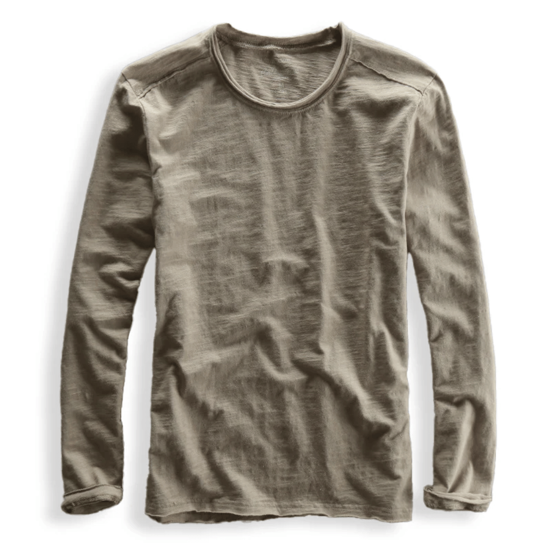 Classic Crew Neck Long Sleeve T-Shirt for Men – Lightweight Everyday Comfort