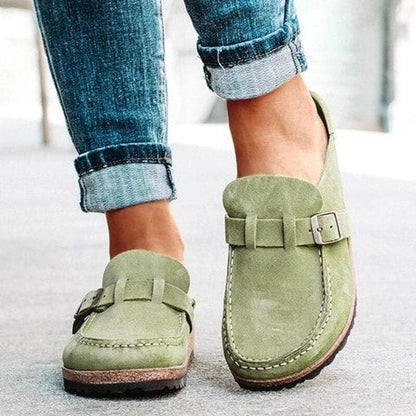 Women's Clogs - Soft Upper - Adjustable Strap - Cork Sole Comfort Slip-on
