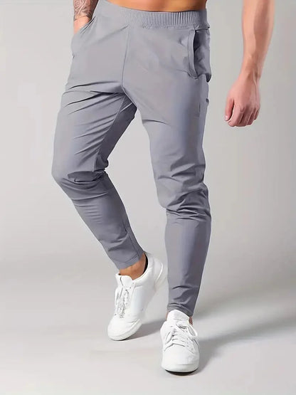 Men's Jogging Pants - Slim Fit - Elastic Waist & Cuffs - With Side Pockets