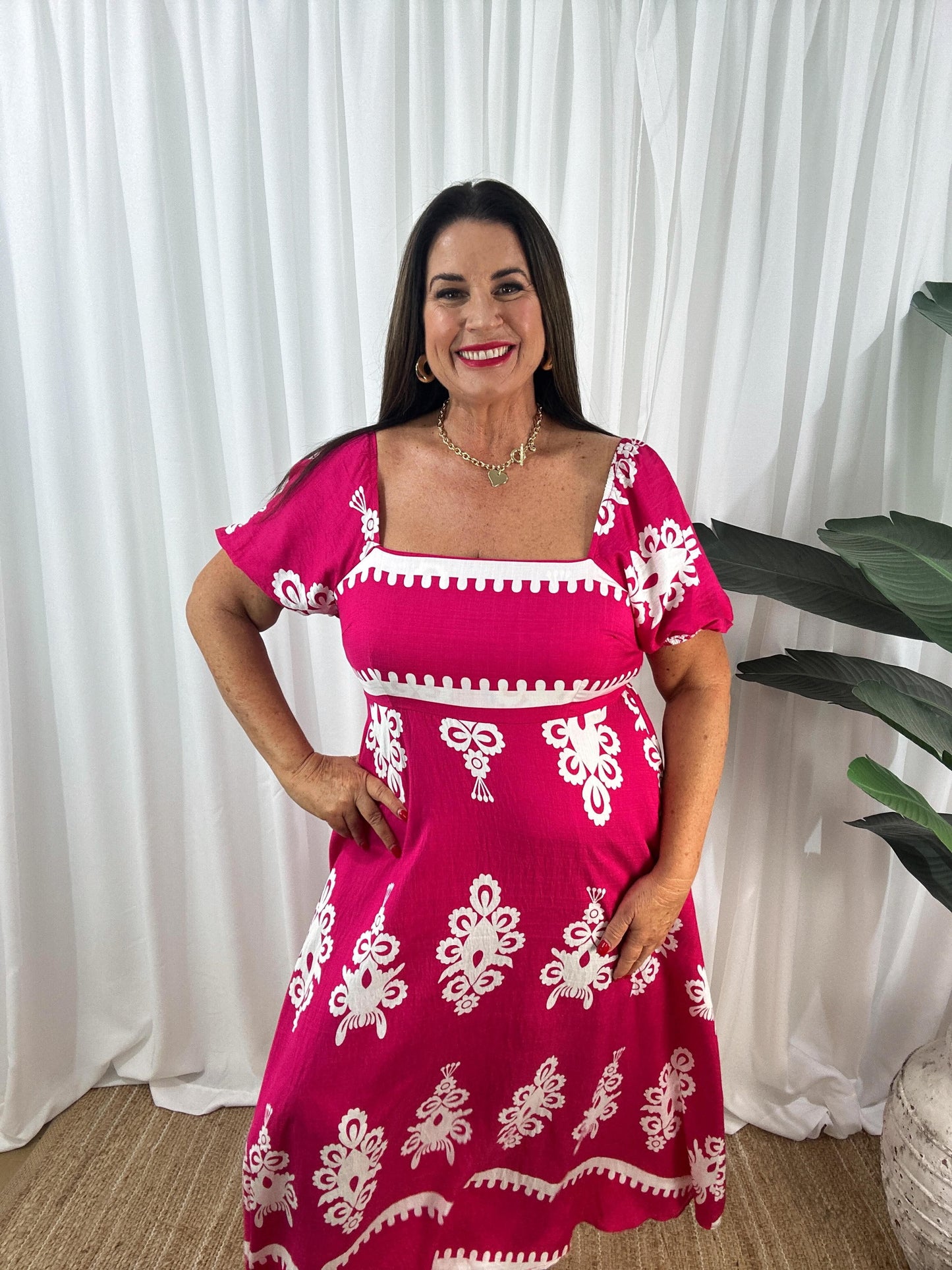 Women's Maxi Dress - Off-Shoulder - Puff Sleeves - Flowy and Elegant Design