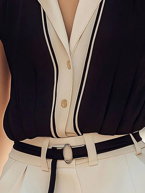 Relaxed Fit Sleeveless Button Front Blouse for Women – Stylish Everyday Comfort