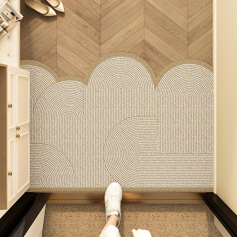 Contemporary Non-Slip Floral Door Mat