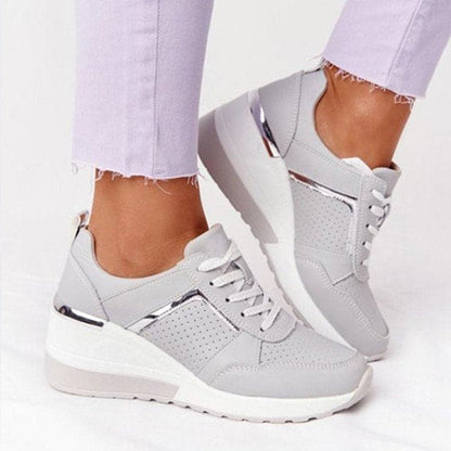 Women's Sneakers - Breathable Design - Lace-Up & Zipper - Comfortable Sole for Everyday