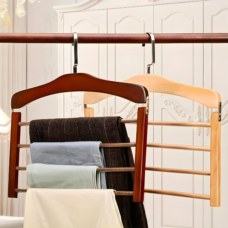Contemporary Oak Multi-Bar Pants Hanger