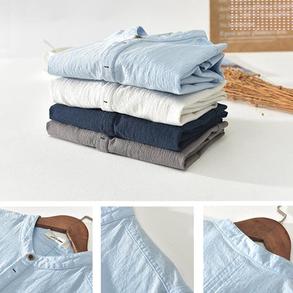 Men's Shirt - Light and Breathable - Henley Collar - Short Sleeve - Casual Fit