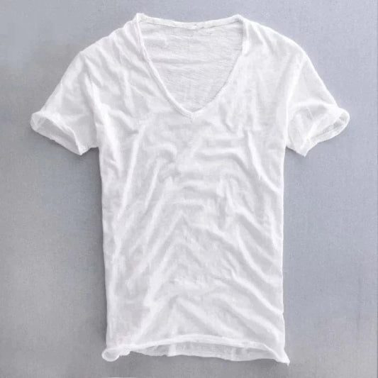 Men's V-neck T-shirt - Quality Cotton - Short-sleeved Casual Fit