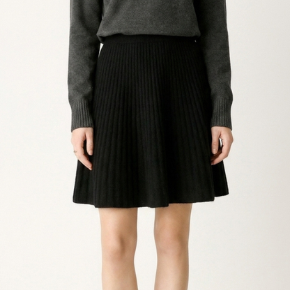 Ribbed A-Line Mini Skirt for Women – Cozy Casual Comfort