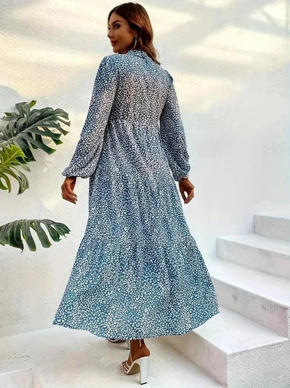 Women's Maxi Dress - Long-Sleeved With Empire Waist - Airy and Comfortable Cut