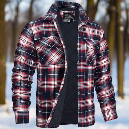 Oliver Quilted Check Relaxed Fit Shirt Jacket | Snap Closure Chest Pockets Shirt Jacket