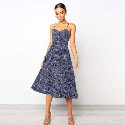 Luna - Elegant full dress with spaghetti straps