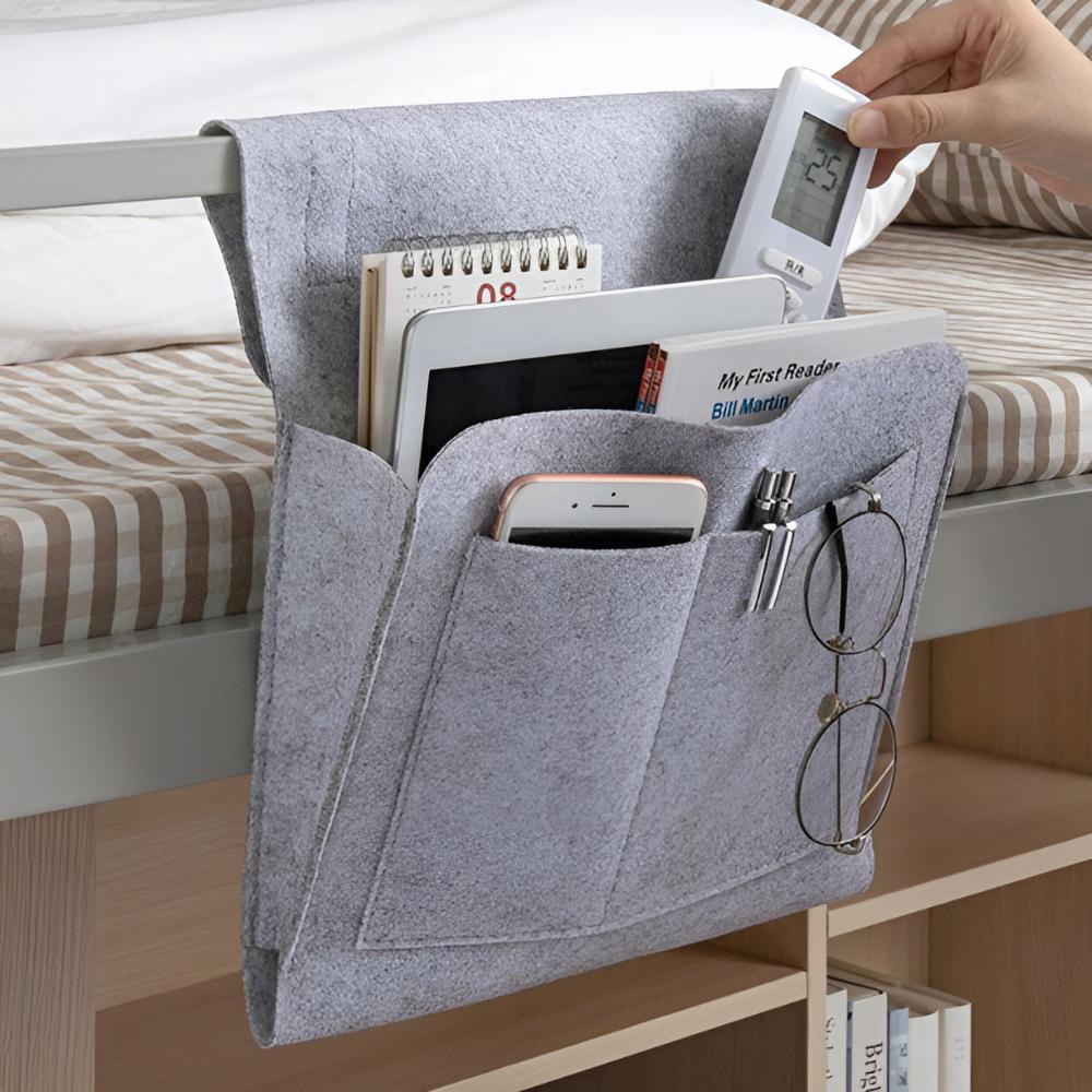 Minimalist Felt Bedside Organizer with Multiple Pockets
