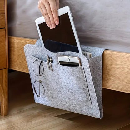 Minimalist Felt Bedside Organizer with Multiple Pockets