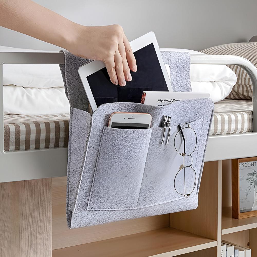 Minimalist Felt Bedside Organizer with Multiple Pockets