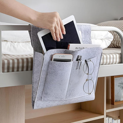 Minimalist Felt Bedside Organizer with Multiple Pockets
