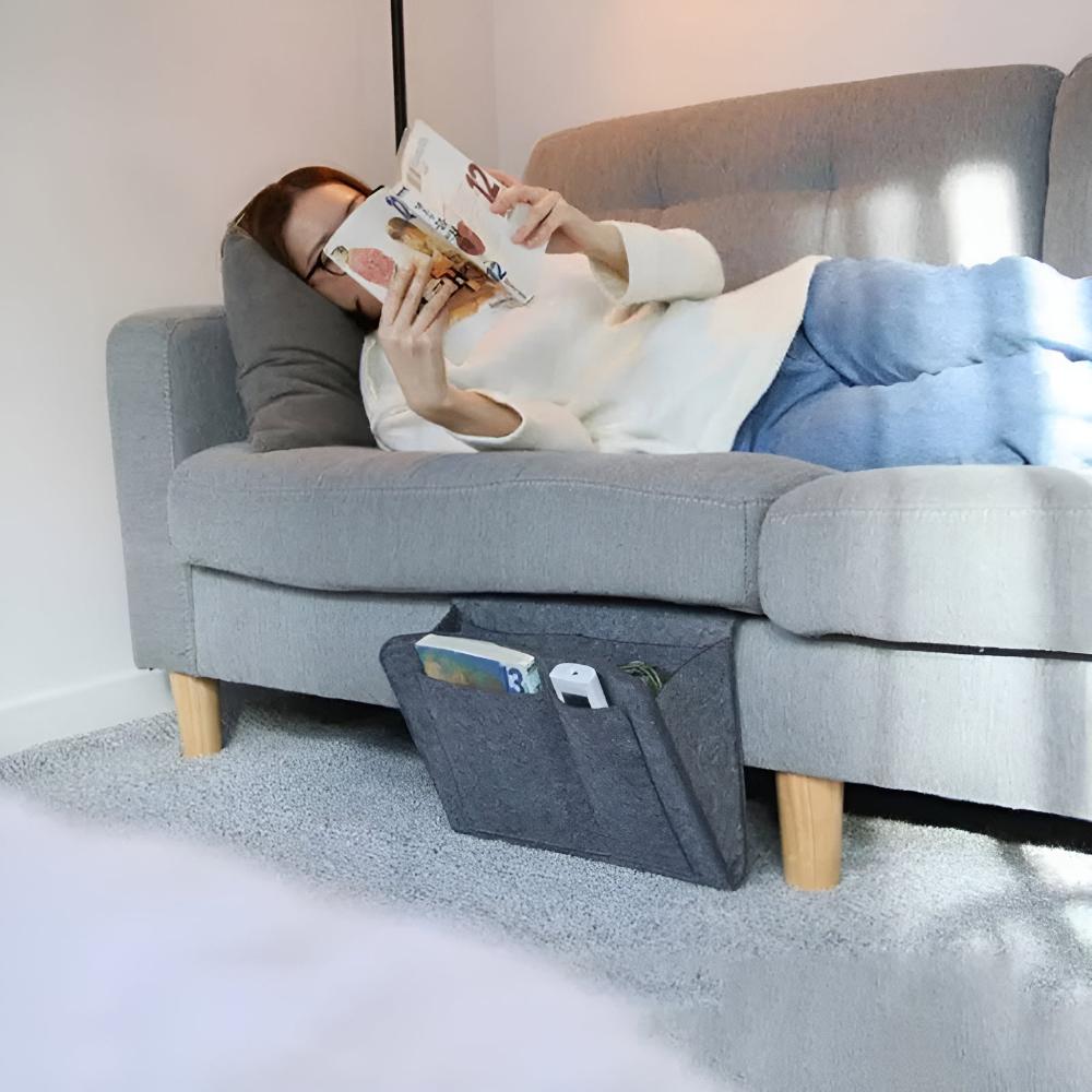 Minimalist Felt Bedside Organizer with Multiple Pockets