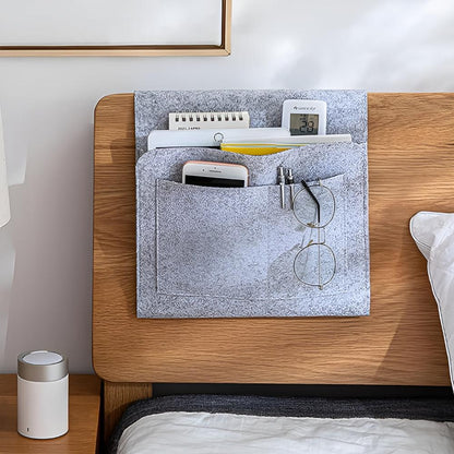 Minimalist Felt Bedside Organizer with Multiple Pockets