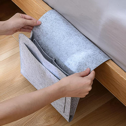 Minimalist Felt Bedside Organizer with Multiple Pockets