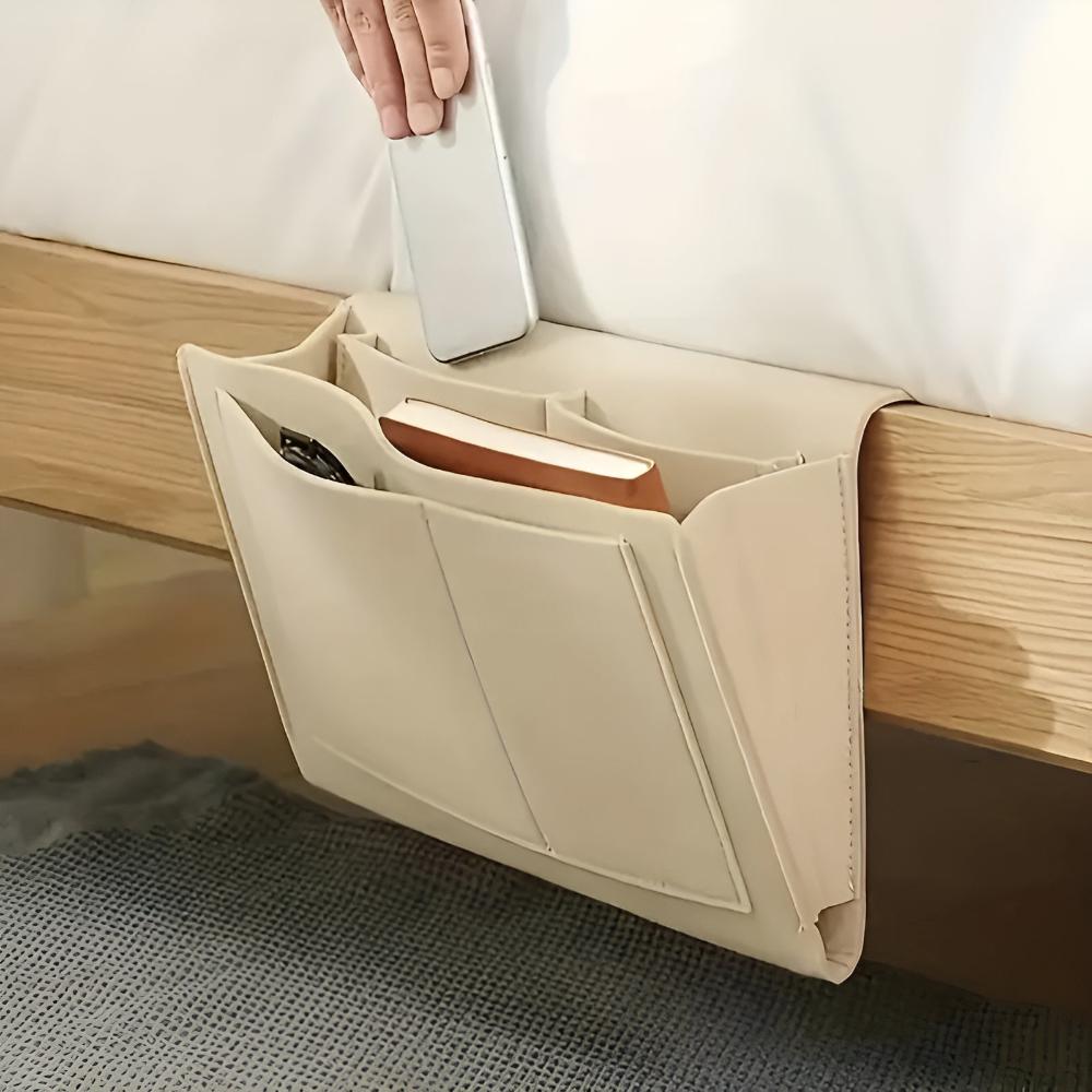 Minimalist Felt Bedside Organizer with Multiple Pockets