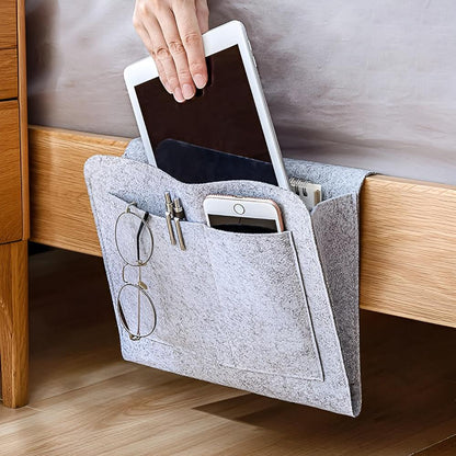 Minimalist Felt Bedside Organizer with Multiple Pockets